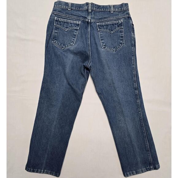 Vintage Levis Jeans 34x25 Blue Denim Straight Leg Pinstripe Blue Tab 80s USA - Picture 1 of 16